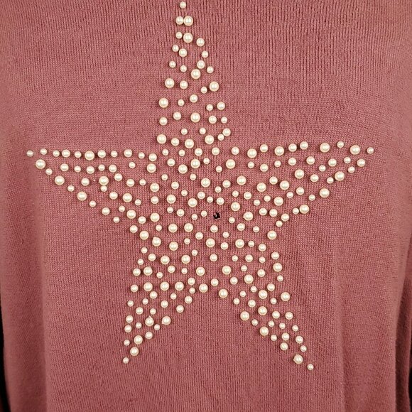 Torrid Womens Pullover Sweater Size 3 Rose Pearl Star Crewneck Sweater Weather - Picture 4 of 15